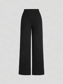 Sweetra Bộ 2 trang phục đi làm tối giản, thoải mái, khóa kim loại, họa tiết đan móc, mùa thu dành cho nữ - màu đen - Xem 6