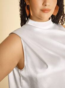 CAJUNI Damen Ärmellose Tanktop in Unifarbe mit Schleife - Boho Damenbekleidung/Westernmode für Damen/Lässig Damenshirts - Basics