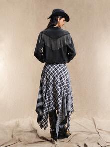 Easelle Women's Denim Jacket, Diamond Tassel Cool Versatile Jacket, Early Autumn Tops And Jackets, Back To School Season, Vintage, Fall Women Clothes, Western Wear Women Fall Clothes Women