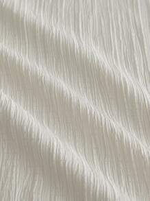 HIMLAND 2 件男士休闲 V 领短袖梭织衬衫和裤子亚麻套装，夏季、复古、舒适服装 - 杏色 - 查看 7