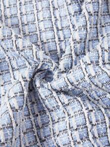 Ellevyn 女士优雅长袖夹克和口袋裙套装，串珠装饰，高工艺设计，百搭装秋季女装外出装婚礼宾客礼服生日装 - 藍色 - 查看 5