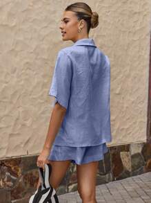 Selianne Women's Bohemian Casual 2 Pieces Set - Medium Wash - View 2