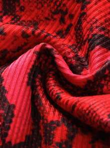 Swim Vcay 2pcs/Set Random Print Ribbed Texture Halter Micro Triangle Bra And Side Tie Thong Sexy Bikini Set For Summer Beach Vacation