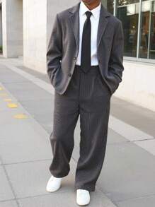 Tween-Jungen 2-teiliges Gentleman-Outfit-Set: Langarmjacke + lange Hose, elegante formelle Anzüge für Geburtstagsfeiern, Veranstaltungen, Hochzeiten, Taufen, Jubiläen