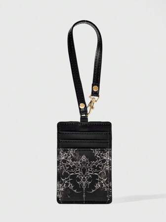 Goth Portacarte di credito nero alla moda e portatile