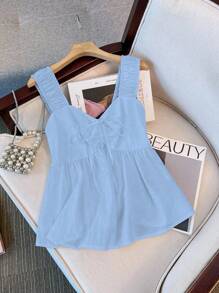 Franclia Women's Tie Bow Decor Loose Fit Camisole Roupa Para A Universidade