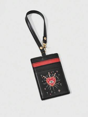 Goth Black Fashion Glasses Print Portable Card Holder Wallet