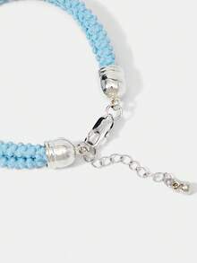THE POWERPUFF GIRLS X SHEIN 气泡图案吊坠时尚蓝色手链 - 藍色 - 查看 4