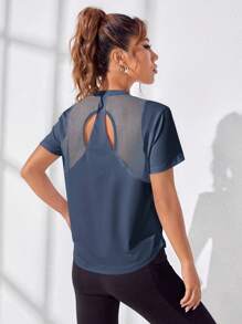 Easithlete Twist Backless Camo Print Crop Sports Tee Workout Tank Top Gym Women Shirts