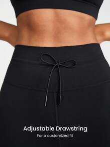 GLOWMODE 24英寸FeatherFit™舒適可調束口慢跑褲式緊身褲，適用於低影響瑜伽日常穿著