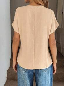 SHEIN LUNE V-Neck Sleeveless Basic Casual/Vacation Elegant Blouse For Women