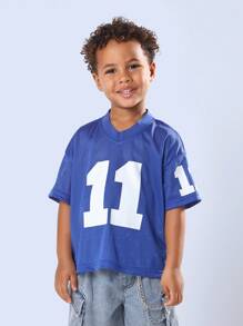 SUMWON قميص كرة قدم بأكمام قصيرة وياقة على شكل حرف V، بطبعة الرقم 11، من نسيج شبكي، لأنشطة الصيف والتدريب الرياضي، مظهر كلاسيكي لفريق الجامعة، للشباب