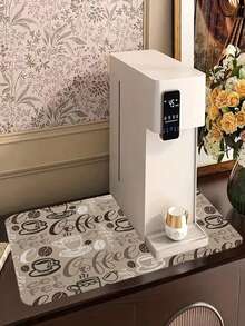 SHEIN 1pc Coffee Mat, Coffee Cup Drying Mat, Coffee Machine Countertop Mat, Coffee Enthusiast Rubber Tableware Drying Mat, Kitchen Splash Proof Mat,Non-Slip Kitchen Mats For Sink Side, Natural And Hygienic Kitchen Essential For Home And Kitchen Room Decor, Part Of Your Cozy Fall& Winter Styles And Christmas Decorations