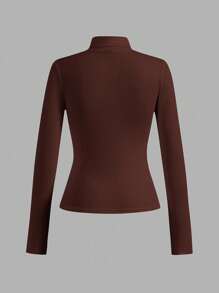 SHEIN Essnce 4 件套女士休闲简约高领修身 T 恤套头衫，秋冬