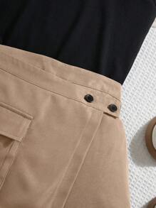 SHEIN Tween Girl 别致街头风格针织圆领无袖背心和直腿短裤休闲套装，春夏