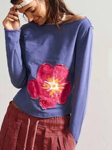 Bohemela Autumn/Winter Boho Casual Solid Color Knit Fitted Women's Graphic T-Shirt,Fall Tops