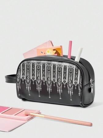 Goth Gothic Style Printed Fashion Portable Large Capacity Cosmetic Bag