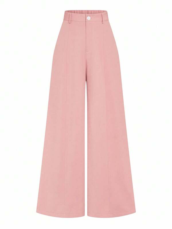 SHEIN Clasi Plus Size Casual Minimalist Versatile Solid Color Suit Pants Winter Fall Autumn