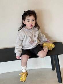 DAZY Toddler Girls' Cartoon Print Casual Long Sleeve Sweatshirt, Spring/Autumn - Grey - View 8