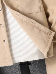 SHEIN 男童简约长袖外套套装（两件套），包含一件外套和一条裤子，秋冬新款，适合日常穿着、上学、外出、返校季等场合。 - 卡其色 - 查看 7