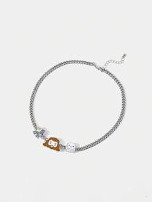 HARRY POTTER X SHEIN Cartoon Animal & Figure Graphic Necklace Set - Silver - View 3