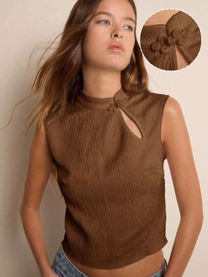 Nöista Casual Fashionable Versatile Vacation New Chinese Style Sleeveless Women Top