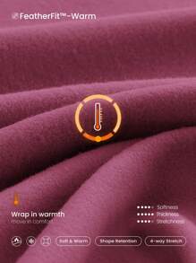 GLOWMODE FeatherFit™-Warm Slim-It It's Chilly 保暖内衬修身长袖夹克，带拇指孔，秋冬瑜伽日常休闲 - 紫色 - 查看 5