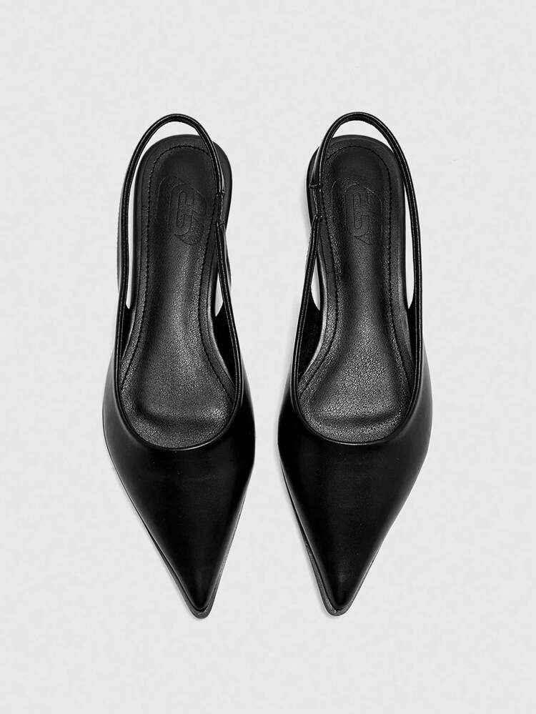 CUCCOO BIZCHIC Women's Simple Solid Color Pointed Toe Flat Slip-On Casual Commuter Basic Solid Color Black Flat Shoes, Suitable For Workplace For Christmas Spring Shoes