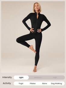 GLOWMODE FeatherFit™-Warm Slim-It It's Chilly Fleece-Lined Slim Fit Long Sleeve Jacket With Thumbholes Autumn Winter Yoga Daily Casual