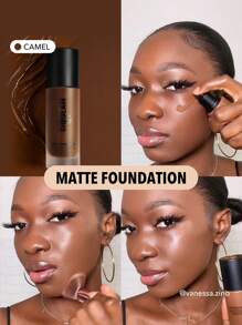 SHEGLAM Complexion Pro 持久透氣霧麵粉底液-駝色霧面防汗粉底液控油全面遮瑕無孔遮瑕防水無瑕不褪色輕薄液體粉底液 品牌 美容 化妝 化妝品 適合女性與女孩 完美搭配冬季 Y2K 時尚 流行 生日禮物 假期 派對準備就緒 最佳顏色