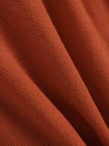 INAWLY Women's Solid Color Round Neck Loose Casual Knitted Vest - Redwood - View 5