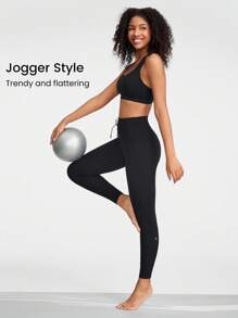 GLOWMODE 24英寸FeatherFit™舒適可調束口慢跑褲式緊身褲，適用於低影響瑜伽日常穿著