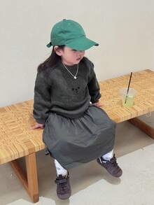 DAZY 休闲宽松日常百搭时尚长袖女婴卫衣秋冬 - 灰色 - 查看 3