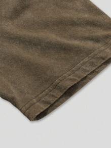 ROMWE MEN Grunge Punk 休闲宽松个性时尚夏季圆领短袖男士T恤，2000年代风格 - 咖啡棕 - 查看 4