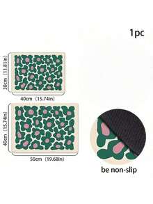 1件装绿色小印花硅藻泥宠物喂食垫防滑速干猫狗食碗水碗垫易清洗宠物用品适用于各种碗 - 彩色 - 查看 2