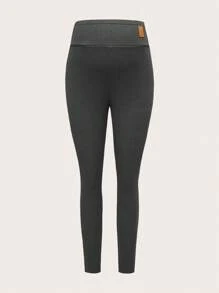 Modmama 秋冬三件套孕妇打底裤孕妇字母刺绣保暖内衬休闲百搭打底裤孕妇保暖打底裤孕妇打底裤冬季孕妇打底裤保暖内衬打底裤