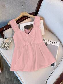 Franclia Débardeur ample avec nœud papillon décoratif pour femmes, vêtements pour l'université