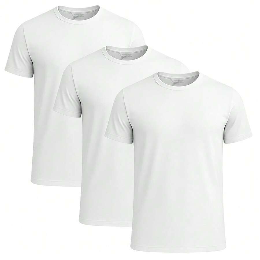Puma Men's Blank 3-Pack T-Shirt - White - White - View 1