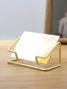 1pc Premium Metal Business Card Holder - Sleek Desktop Display Stand For Office, Minimalist Design, Durable Iron Construction, Simple Design, Home Office Desk Organizer For Professional Use, Office Decor, Home Decor