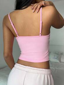 SHEIN EZwear 女士粉色休闲性感吊带背心，适合夏季