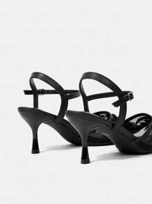 CUCCOO HITCHD Women's Embroidered Lace Beaded Floral Pointed Toe Stiletto High Heel Shoes, Elegant Romantic Sexy Black Mesh Lace High Heels, Formal Dress Shoes For Wedding, Party, Cocktail, Prom For Christmas Elegant Shoes Wedding Shoes Summer Shoes Bride Shoes - Black - View 11