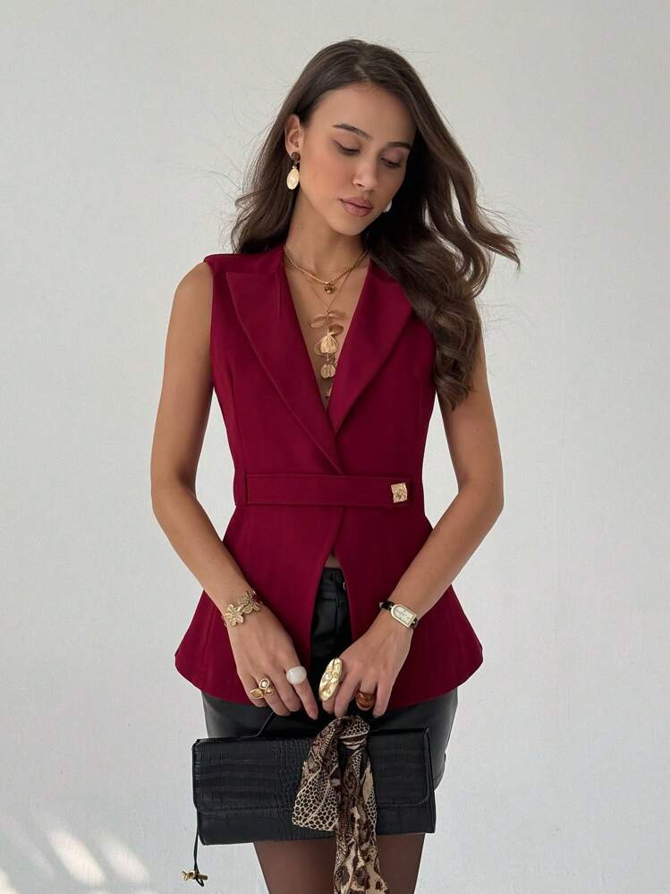 Women Two-Piece Outfits - Bordeaux - Xem 4