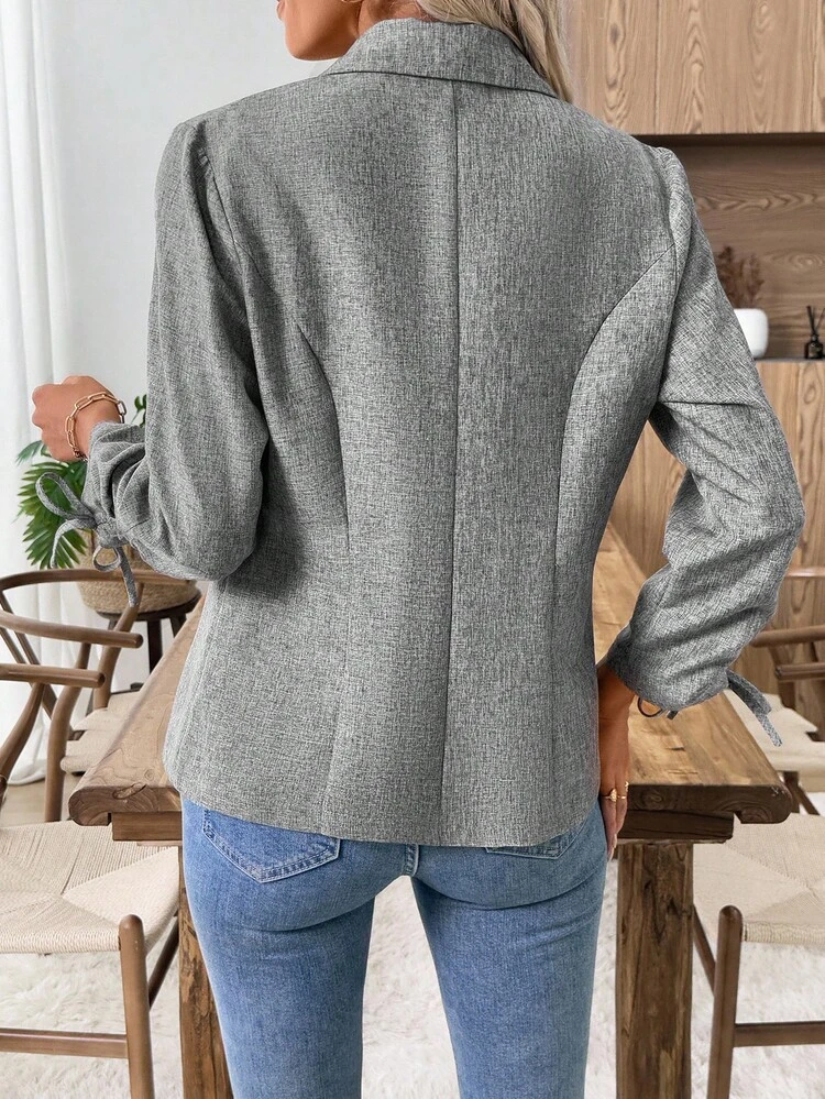 Women's Casual Commuter Drawstring Cuff Blazer Fall Clothes For Women