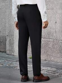 Calvornis Quần âu công sở dệt trơn dài màu đen dành cho nam với kiểu dáng ôm sát và phong cách hiện đại Quần âu đen cho nam Quần âu đen cho nam Quần âu ôm vừa vặn cho nam Quần âu đen ôm vừa vặn cho nam Quần âu nam ôm vừa vặn - màu đen - Xem 2