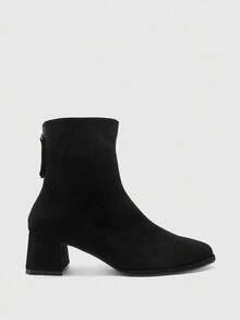 CUCCOO BIZCHIC 女式弹力后拉链时尚百搭靴 - 黑色 - 查看 2