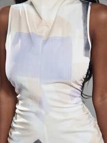 NYA SZN 无袖高领低腰早午餐特殊场合约会生日毕业礼服婚礼宾客新娘派对度假春夏长裙女装 - 彩色 - 查看 3