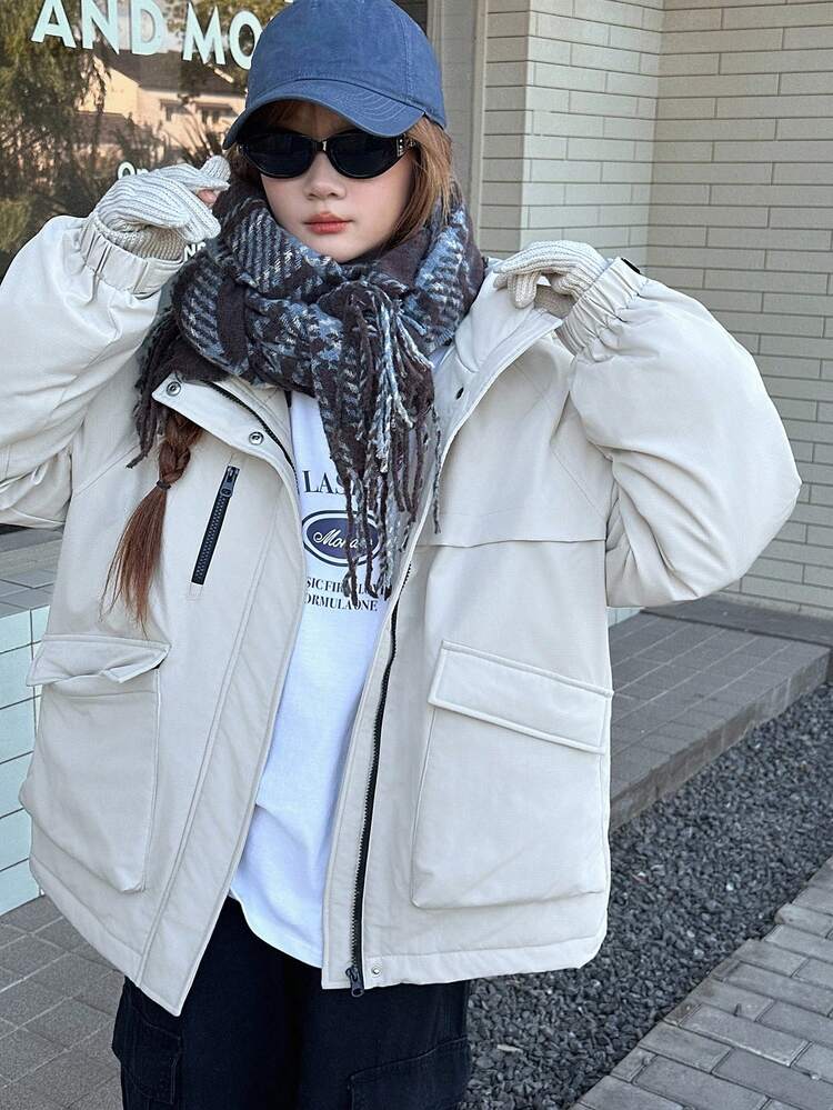Teen Girl Winter Hooded Padded Coat