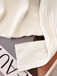 Franclia Women's Autumn/Winter New French Romantic Casual Versatile Simple Elegant Knit Pullover Fall Cloth For Women - Apricot - View 4