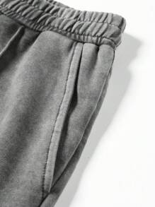 Manfinity Hypemode Quần dài thường ngày họa tiết hoa tuyết giặt tay có dây rút cho nam - màu đen - Xem 6