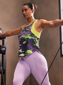 Powerista 女式扎染印花圆领休闲健身运动背心 - 彩色 - 查看 7